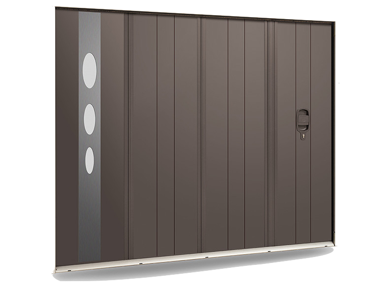 porte de garage alu panneaux design decor oval